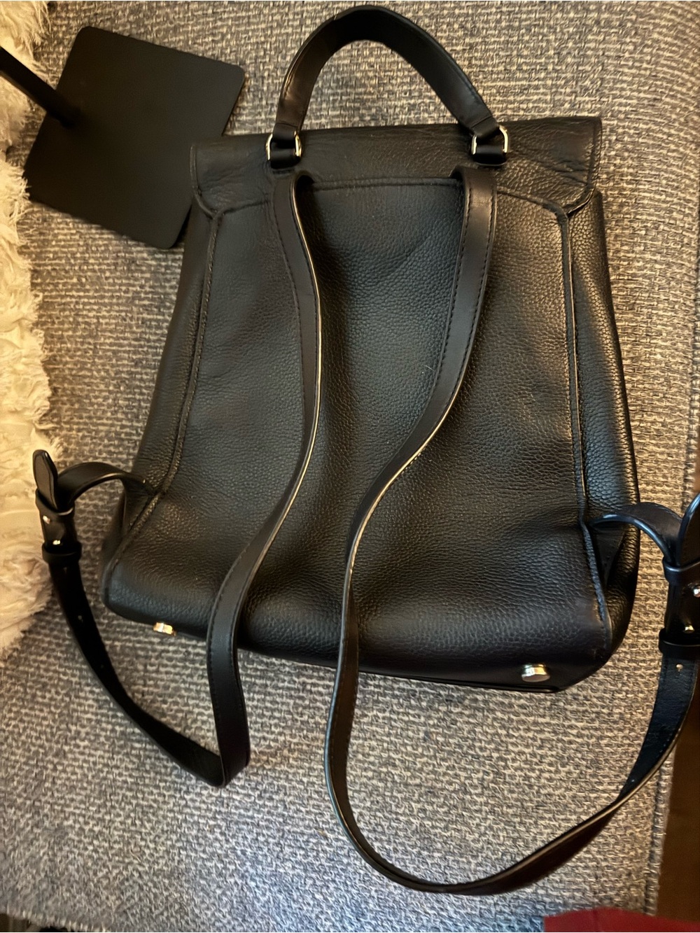 Kate Spade Black Pebbled Leather Backpack Purse - Picture 9 of 9